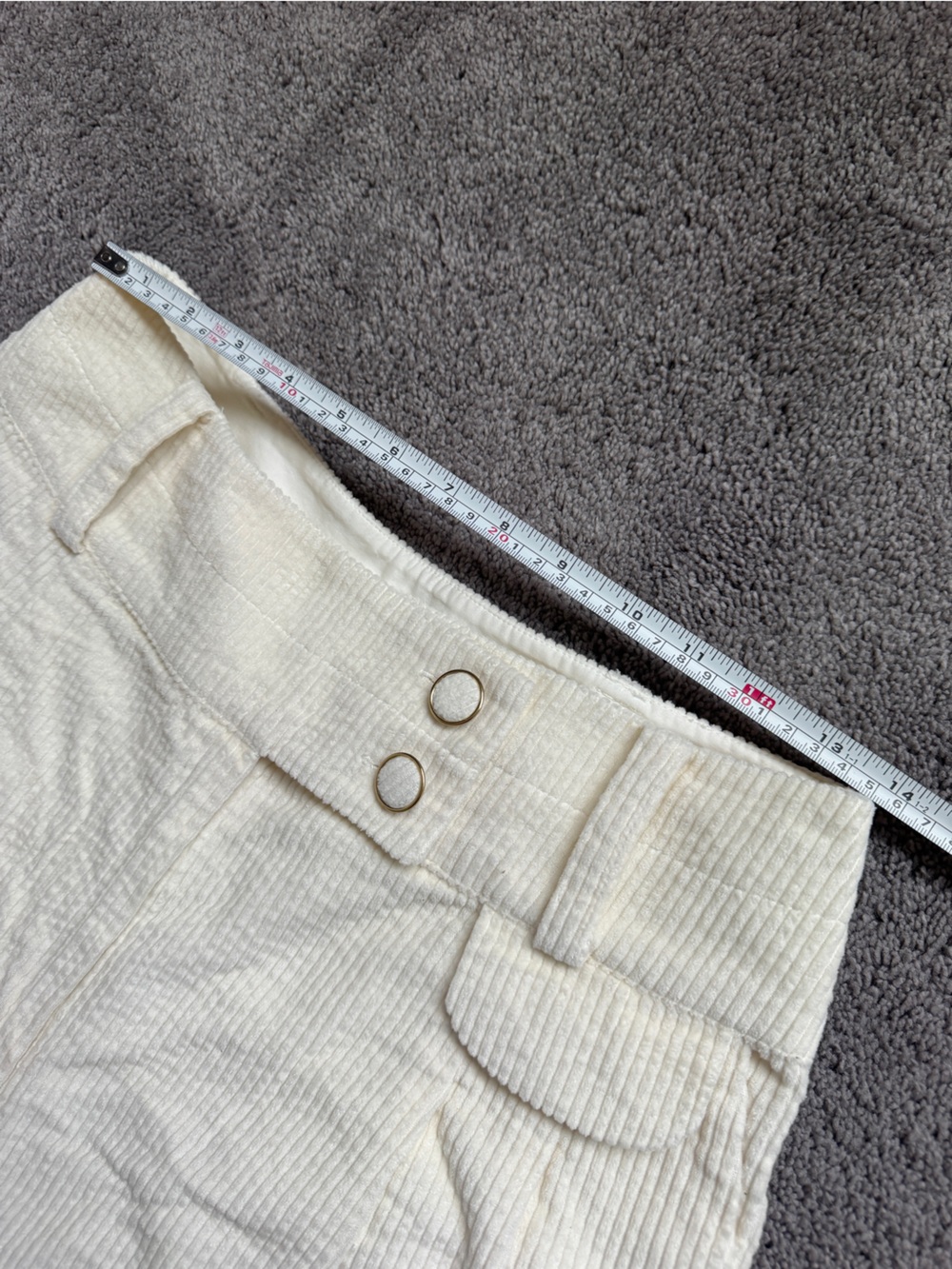 NWOT Farm Rio Women's Cream Curduroy Wide-Leg Pants - Picture 7 of 12